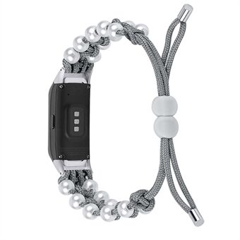 Pärldekordesign Justerbart armband med flätat rep Snyggt Smart klockarmband för Samsung Galaxy Fit (SM-R370)