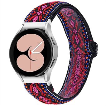 För Samsung Galaxy Watch4 Active 40 mm / 44 mm / Watch4 Classic 42 mm / 46 mm Elastiskt vävt Smart klockband, byte av justerbar handledsrem