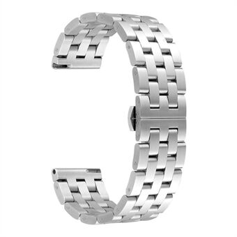 För Fossil Gen 5E 42 mm / Gen 6 42 mm / Q Venture Gen 4 HR Rostfritt Steel 18 mm Ersättningsrem 5 pärlor Design Smartwatch Band