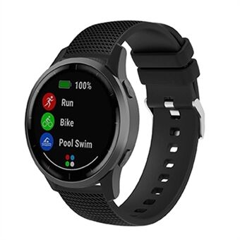 Grid Design Mjuk Silikon Armband 20 mm Smart Watch Ersättningsrem med Silver Spänne