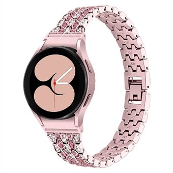 För Samsung Galaxy Watch4 Active 40mm / 44mm / Watch4 Classic 42mm / 46mm Metallurarmband 5 pärlor 3 rader Strasstenar Dekorklocka Byte av armband