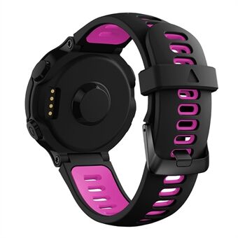 För Garmin Forerunner 235 / 230 / 620 / 630 / 220 / 735 / 735XT Ersättningsurband klockarmband med svart spänne / fjäderstång Universal 22 mm silikonarmband