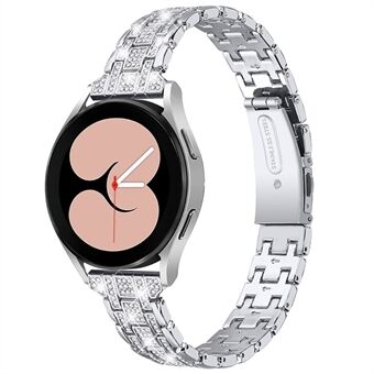 För Samsung Galaxy Watch3 41 mm / Klocka 42 mm Dubbelt spänne Design 5 rader Rhinestone rostfritt Steel klockband Handledsrem 20 mm