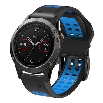 För Garmin Fenix 7/6/5 Soft Silikon Sport Ersättningsband Quick Release Dual Color Watch Armband