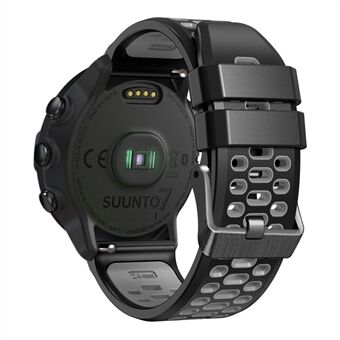 För Suunto 7/9/9 Baro Tvåfärgad silikonarmband 24 mm multihålsdesign Quick