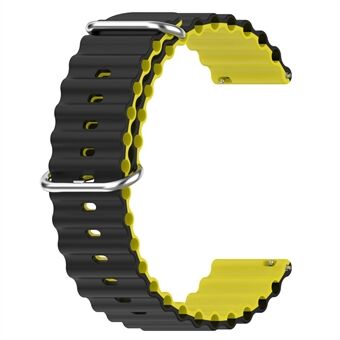 För Garmin Vivoactive 4 / Garmin Venu 2 Universal 22 mm silikon klockarmband Vågfärgad design dubbelfärgat klockband