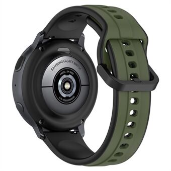 För Samsung Galaxy Watch Active2 44mm 40mm Sportband Dual Color 20mm Silikonersättningsrem