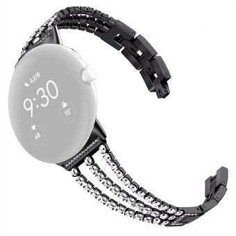 För Google Pixel Watch Anti-Wear Metal Glittrande Rhinestone Watch Armband