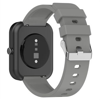 Silikonarmband för Garmin Venu / Venu 2 Plus / Venu Sq / Venu Sq 2, 20 mm klockarmband med silverspänne i rostfritt Steel