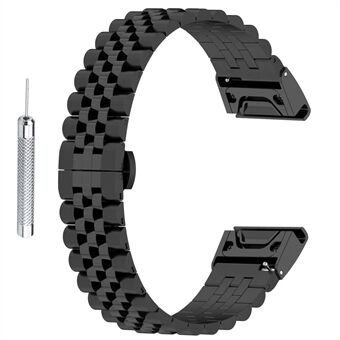 För Garmin Fenix 7X / 6X / 5X Elegant 5 pärlor i rostfritt Steel , byte av klockarmband med verktyg