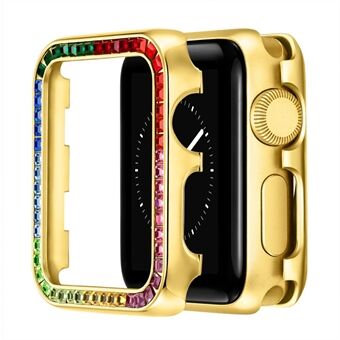 Aluminiumlegering Färgglad Rhinestone Dekor Bumper Skyddsfodral för Apple Watch Series 1/2/3 42mm