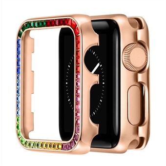 Klockfodral i aluminiumlegering med färgglad strass för Apple Watch Series 4/5/6 / SE 44 mm