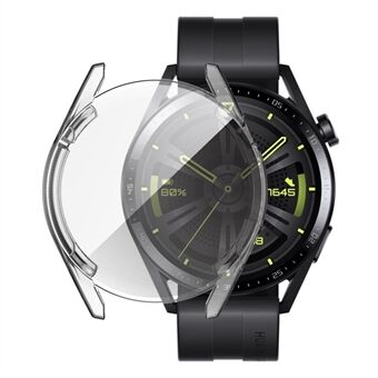 Genomskinlig full täckning reptålig Scratch klockfodral Skyddsfodral för Huawei Watch GT 3 42 mm - Genomskinlig vit