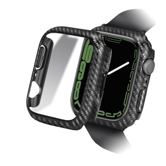 Kolfiber Anti-fall hård PC Watch Skyddsfodral Cover för Apple Watch Series 7 45mm