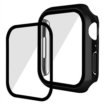 ENKAY 9H Skärmskydd i härdat glas Elektroplering Hårt PC-urfodral Skydd för Apple Watch Series 7 45 mm