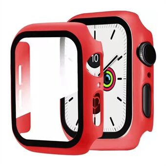 2-i-1 hård PC-ram + skärmskydd i härdat glas klockfodral för Apple Watch Series 7 45 mm