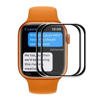 ENKAY 2st / förpackning Full storlek Full Lim High Definition Curved Hot Bending Skärmskydd i härdat glas för Apple Watch Series 7 45mm