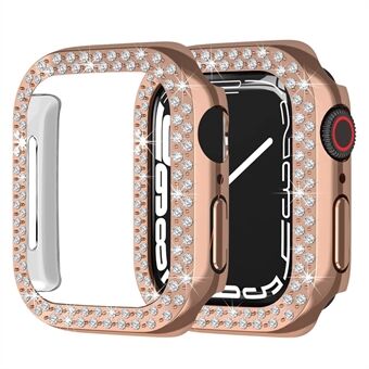 Rhinestone Scratch Reptålig PC Watch Case Ram Edge för Apple Watch Series 7 45mm