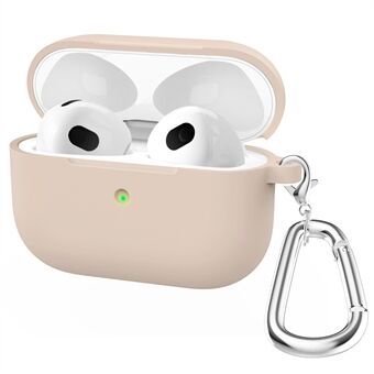 Silikonskyddande hörlursfodral med karbinhake för Apple AirPods 3