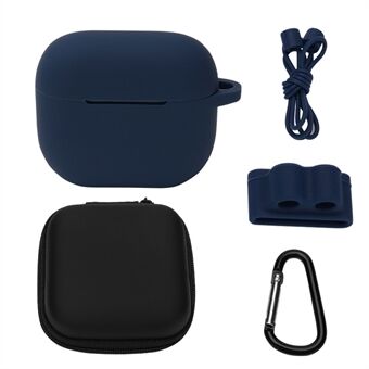5 st/set för Apple AirPods 3 bärbara skyddsfodral Set Öronsnäckor Mjuk silikonskyddssats med nyckelring / hörlurshållare / anti-förlorad nackrem / förvaringsfodral