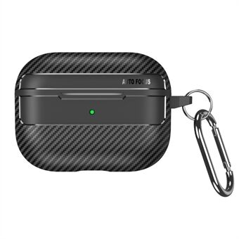 För Apple AirPods Pro Snyggt Carbon Fiber TPU Anti- Scratch -skydd Bluetooth-hörlurar Helkroppsskyddsfodral