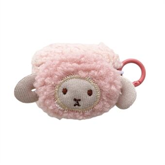 För Apple AirPods Pro Cute Sheep Decor Fluff TPU Bluetooth- Ring Anti-dropp öronsnäcka med ringspänne