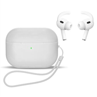 För AirPods Pro 2 hörlursfodral Fullt skyddande silikon stötsäkert fodral med rem / Ear-Tip