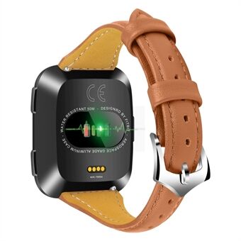 For Fitbit Versa Streamline Design Genuine Leather Watch Band Strap Replacement