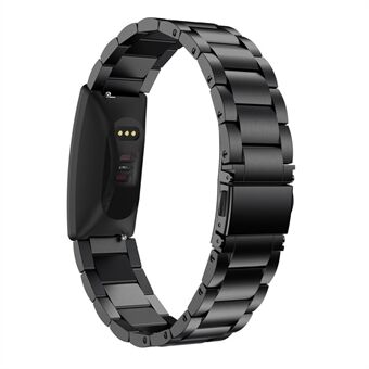 Tre pärlor klockarmband i rostfritt Steel med vikbart lås för Fitbit Inspire / Inspire HR