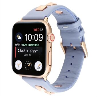 Äkta läderklockarmband Smart Watch Band Watchband med roséguldfäste för Apple Watch Series 1 2 3 42mm / Apple Watch Series 5 4 44mm