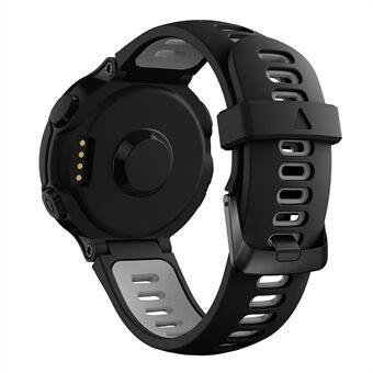 Silikonarmband för Garmin Forerunner 735XT 220 230 235 620 630, tvåfärgat handledsrem med svart spänne