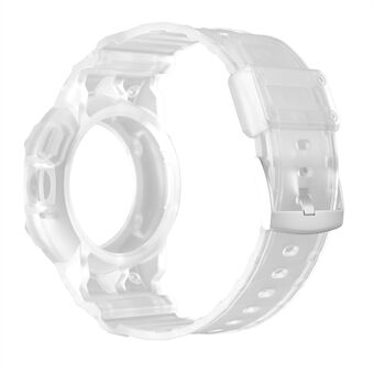 För Google Pixel Watch Integrated Design Mjuk TPU-ersättningsurrem med klockfodral