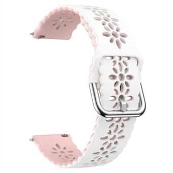 Hollow Plum Blossom Watch Band för Samsung Galaxy Watch6 / Watch6 Classic / Watch 5 / Watch 5 Pro / Watch4 / Watch4 Classic , 20 mm silikonrem i två färger