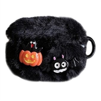 För Apple AirPods Pro 2 / AirPods Pro Fodral Halloween Pumpa Fladdermus Fluffigt TPU-skal med Ringbuckle