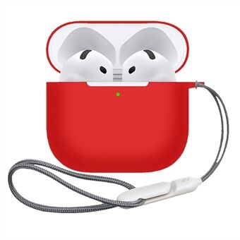 För AirPods 4 Case Bluetooth Hörlur Silikonskal Hörlurs Skyddsöverdrag med Handledsrem