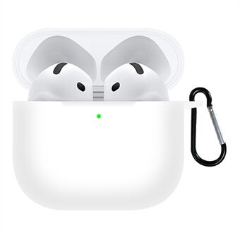 För Apple AirPods 4 Silikonskal Bluetooth Hörlurar Skyddshölje med Krok