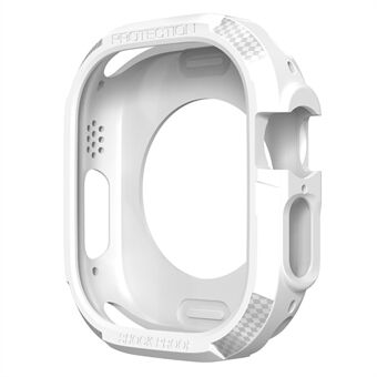 För Apple Watch Ultra 49 mm kolfiberstruktur TPU klockfodral Kudde Förstärkta hörn Stötsäker skyddande stötfångare ramskydd