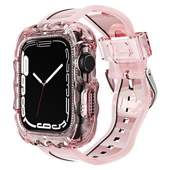 För Apple Watch Series 8 7 41 mm / Series 6 5 4 SE (2022) SE 40 mm / Series 3 2 1 38 mm klockarmband med fodral Mjuk TPU robusta armband