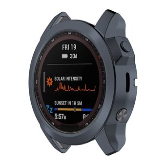 För Garmin Fenix 7X/Fenix 7X Solar galvanisering, mjuk TPU ihålig stötfångare, ramfodral