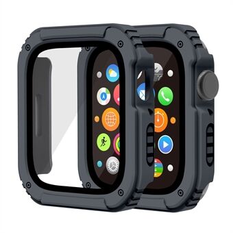 För Apple Watch SE 44 mm / Series 6 / 5 / 4 44 mm PC + TPU Anti-drop Watch Fodral med skärmskydd i härdat glas