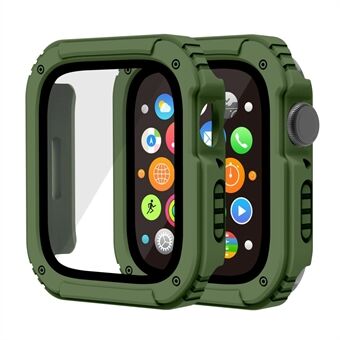 För Apple Watch Series 3/2/1 38mm skärmskydd i härdat glas Klockfodral PC + TPU skyddsöverdrag