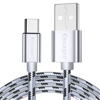 ESSAGER Weave 3A Quick Charge Type-C USB Data Sync Laddningskabel