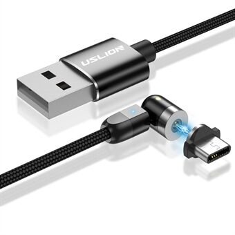 USLION 1M 2,4A USB till typ C 540 graders roterande magnetisk laddningskabel