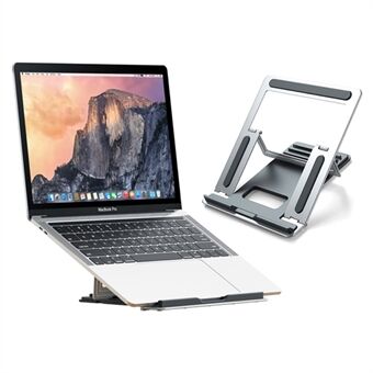 CCT8 Foldable Desktop Laptop Stand Portable Notebook Riser Metal Holder with 4 Levels Height Adjustment