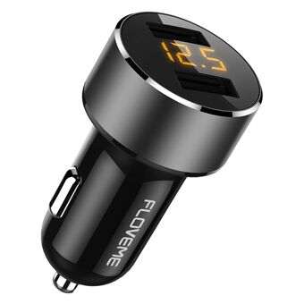 FLOVEME Bilkopplare Adapter 18W 3.6A Dubbla USB-portar Cigarettändar LED-display