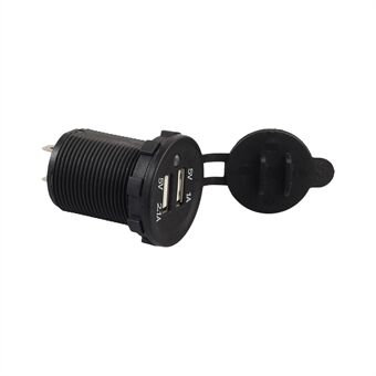 12V Dubbel USB Bil Motorcykel Lastbil Cigarettändaradaptrar Mobiltelefon USB-laddare för Biluttag Motorscykeltillbehör