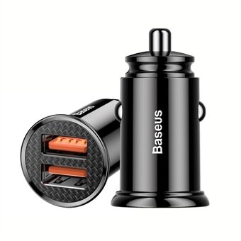 BASEUS Bil Laddare Dubbel QC3.0 30W QC3.0/QC2.0/SCP/PE+/AFC - Svart