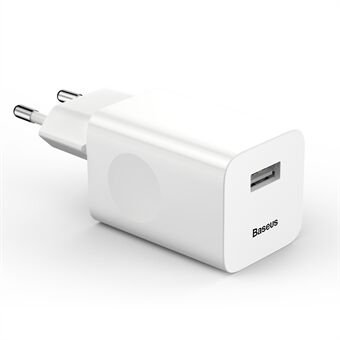 BASEUS 24W Singel USB-Port Trådlös Snabbladdare - Vit / EU-kontakt