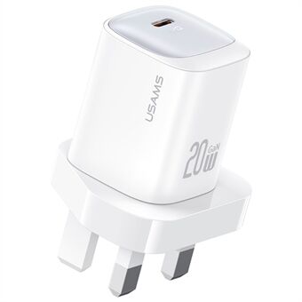 USAMS CC250 GaN-laddare PD 3.0 Snabbladdning 20W Väggadapter, UK Plug