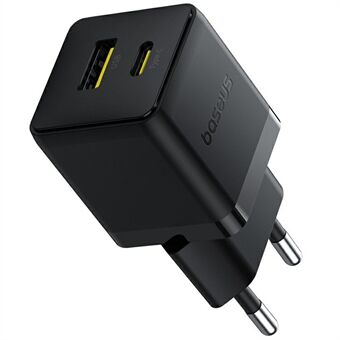 BASEUS Palm USB+Type-C Dubbelport 20W Snabbladdare EU-kontakt Väggladdningsadapter